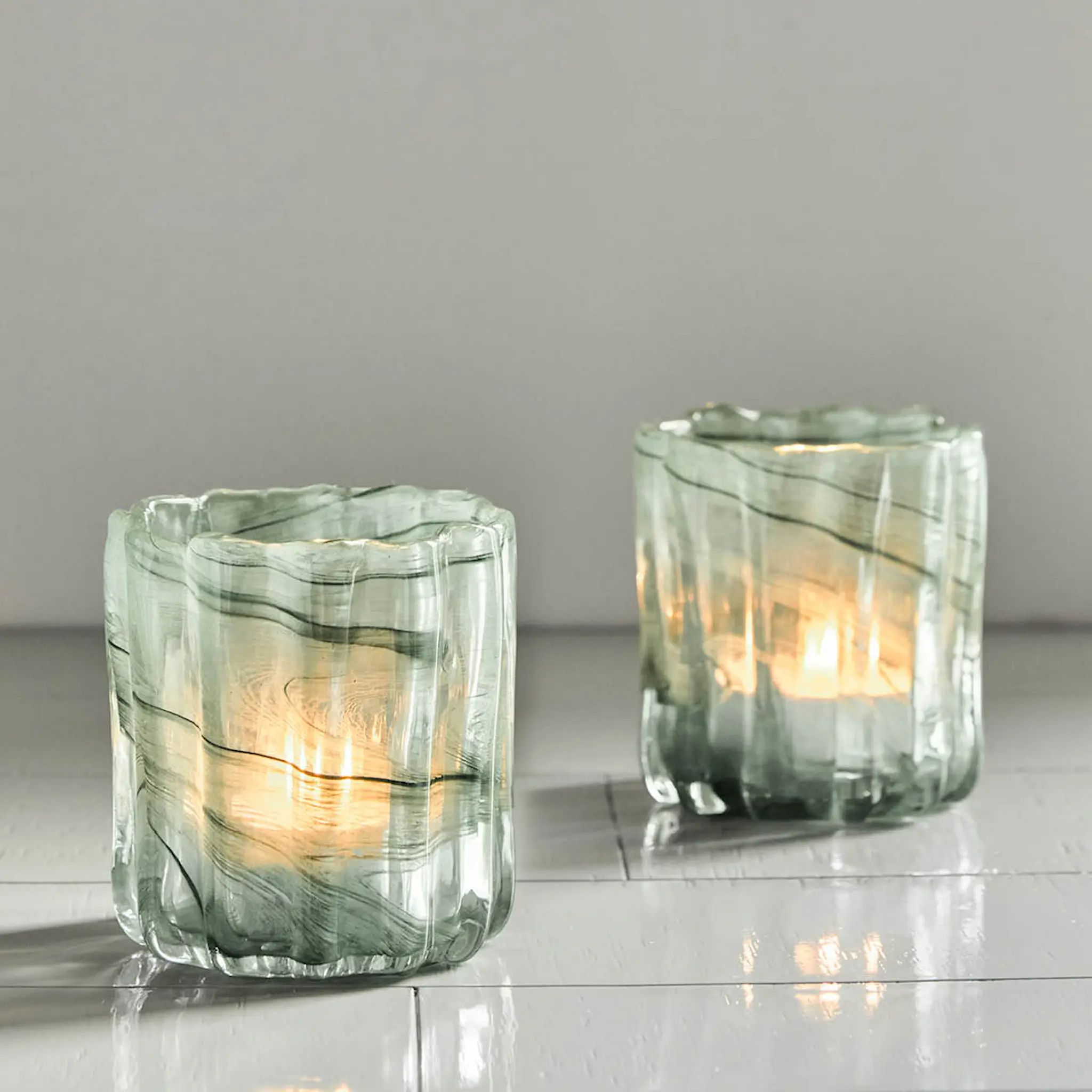 House Doctor Curl Kynttilälyhty 10x11,5 cm 2 kpl Vihreä