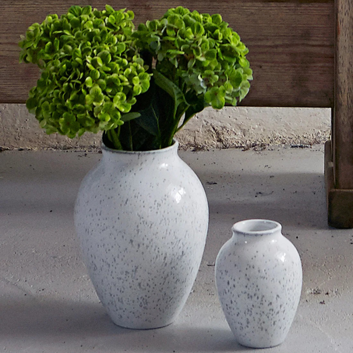 Knabstrup Keramik Maljakko 12,5 cm Valkoinen/Harmaa