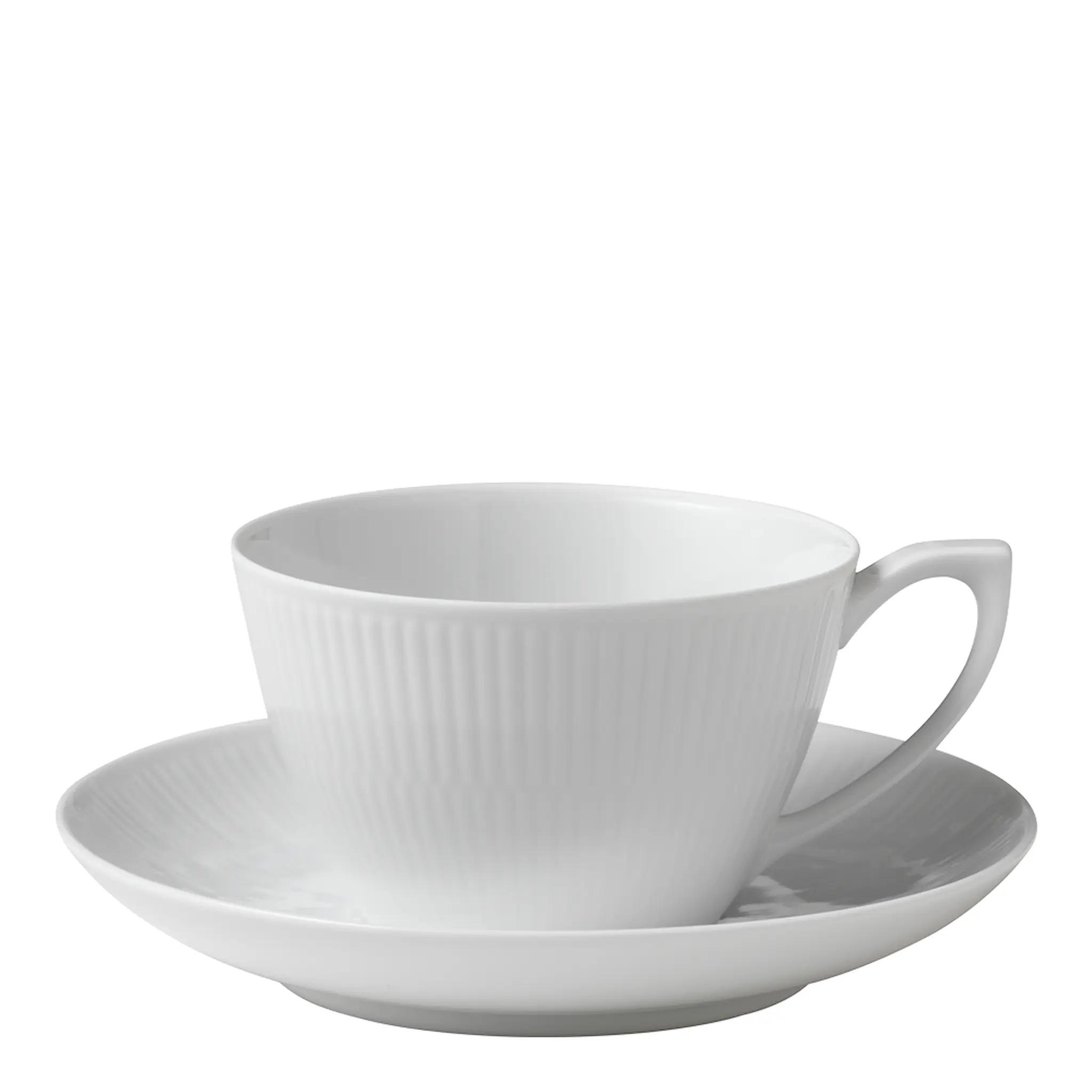 Royal Copenhagen White Fluted Tekopp med Fat 28 cl
