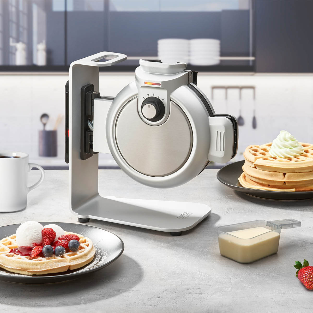 Caso WaffleUp belgiskt våffeljärn 18 cm stål/svart