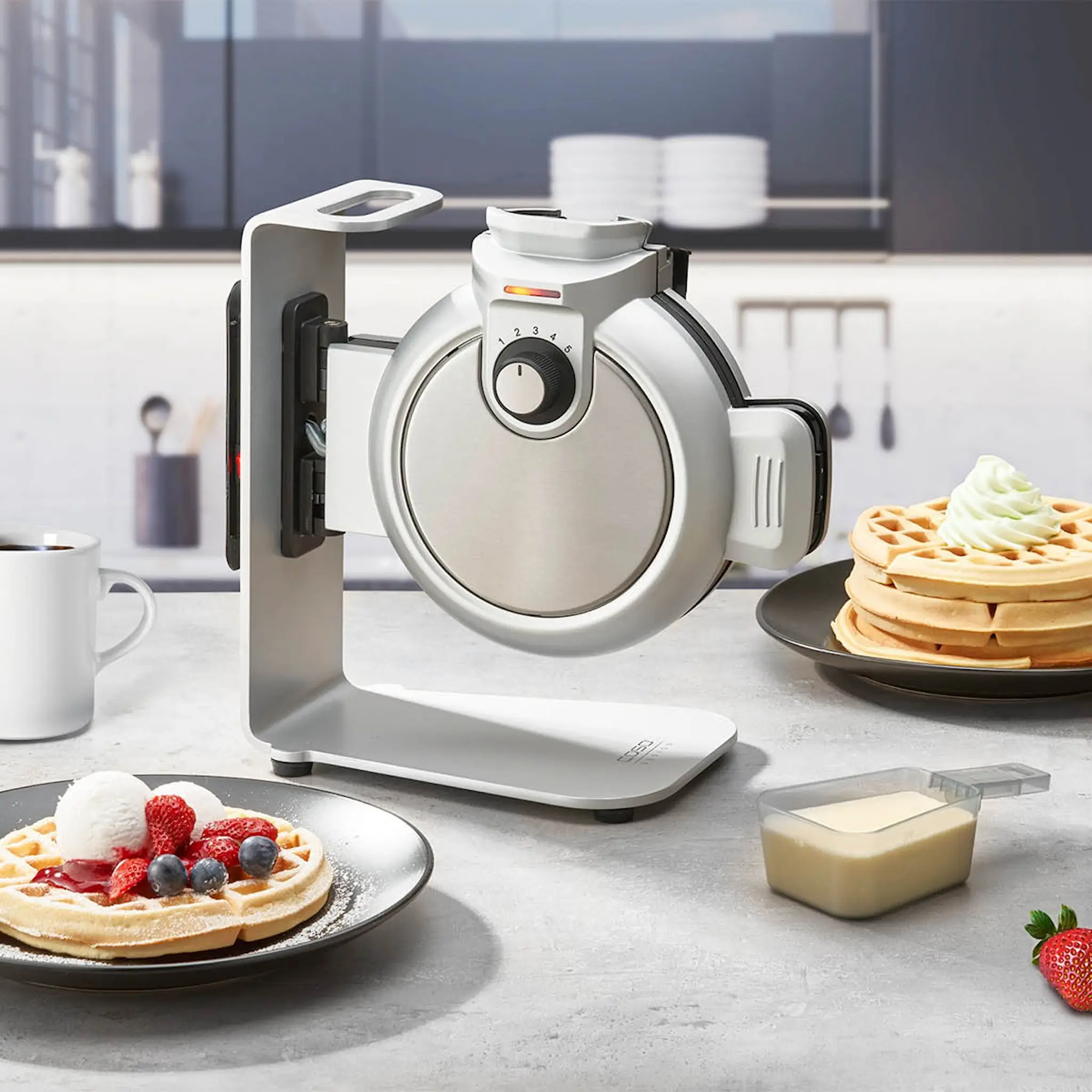 Caso WaffleUp belgiskt våffeljärn 18 cm stål/svart