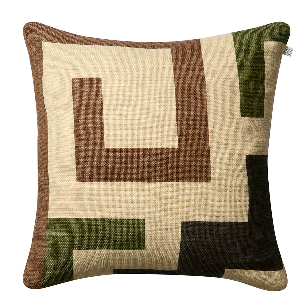Chhatwal & Jonsson Aman putetrekk lin 50x50 cm Taupe/Cactus Green/Brown