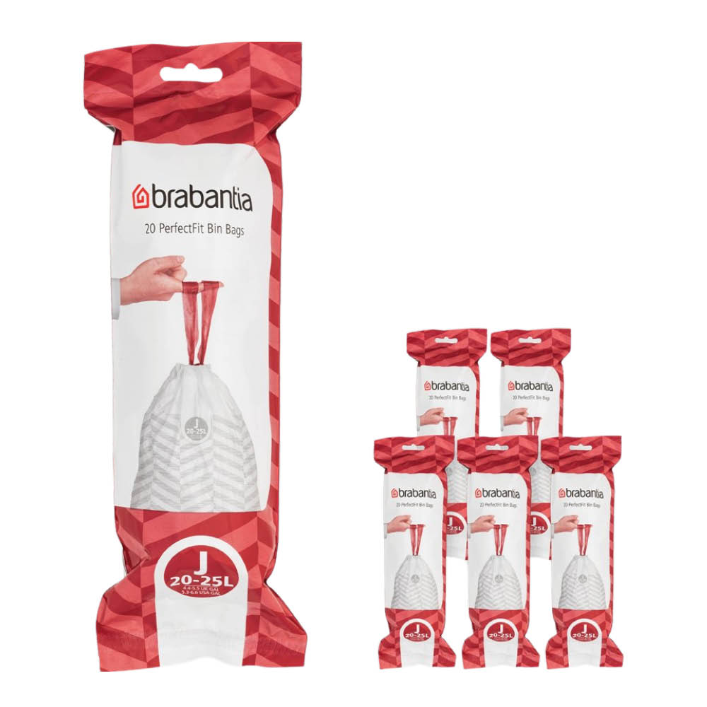 Brabantia - PerfectFit Jätepussi 20-25 L 120 kpl Kod J Valkoinen