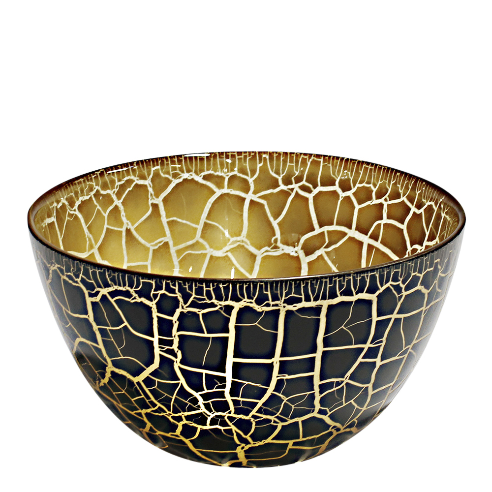Nybro Crystal Croco Skål 21 cm Svart/Guld