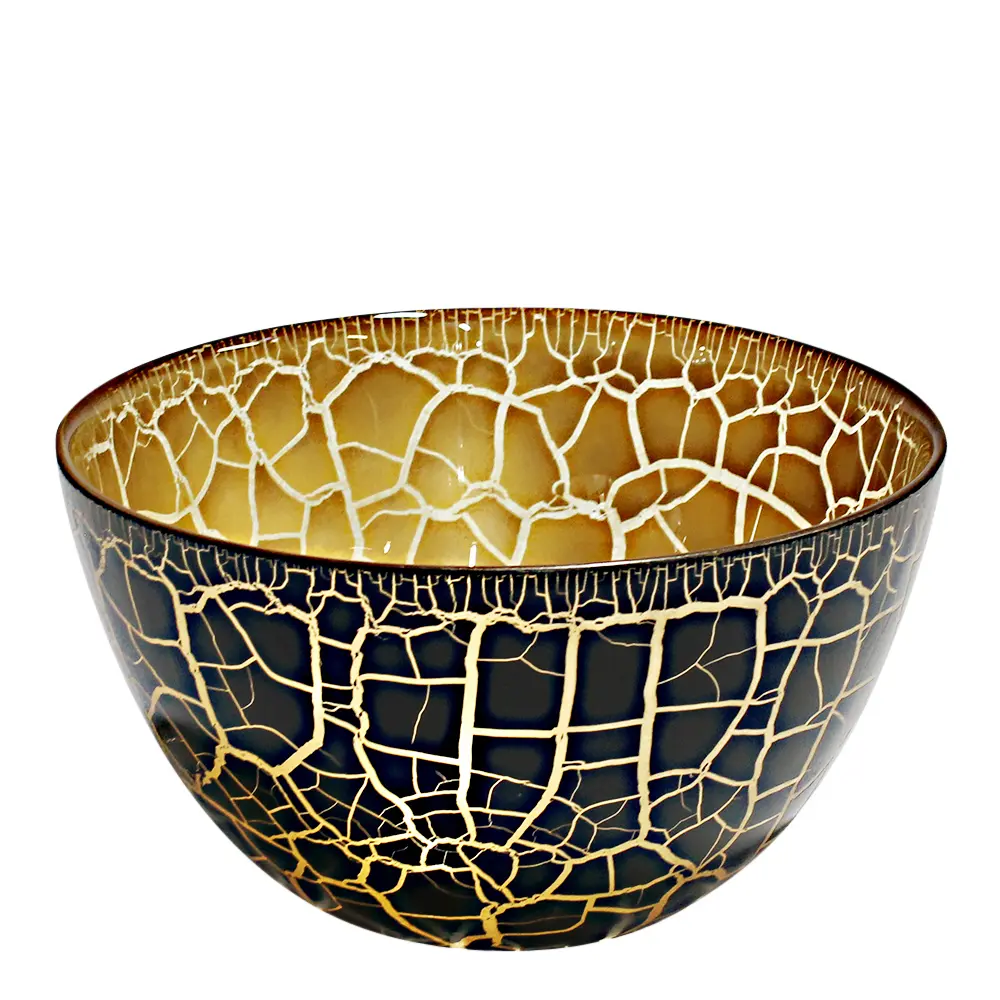 Croco skål 21 cm svart/gull