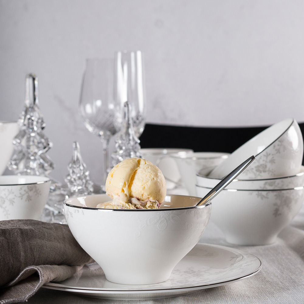 Royal Porcelain Angelina Platinum Skål 21 cm Vit