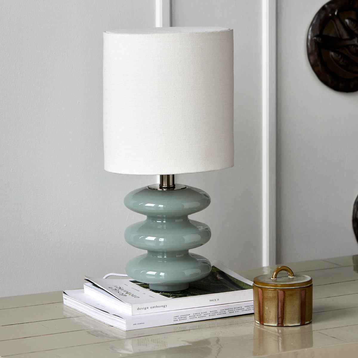 House Doctor Step S Pöytävalaisin 45x25 cm Vaaleansininen/Off-white