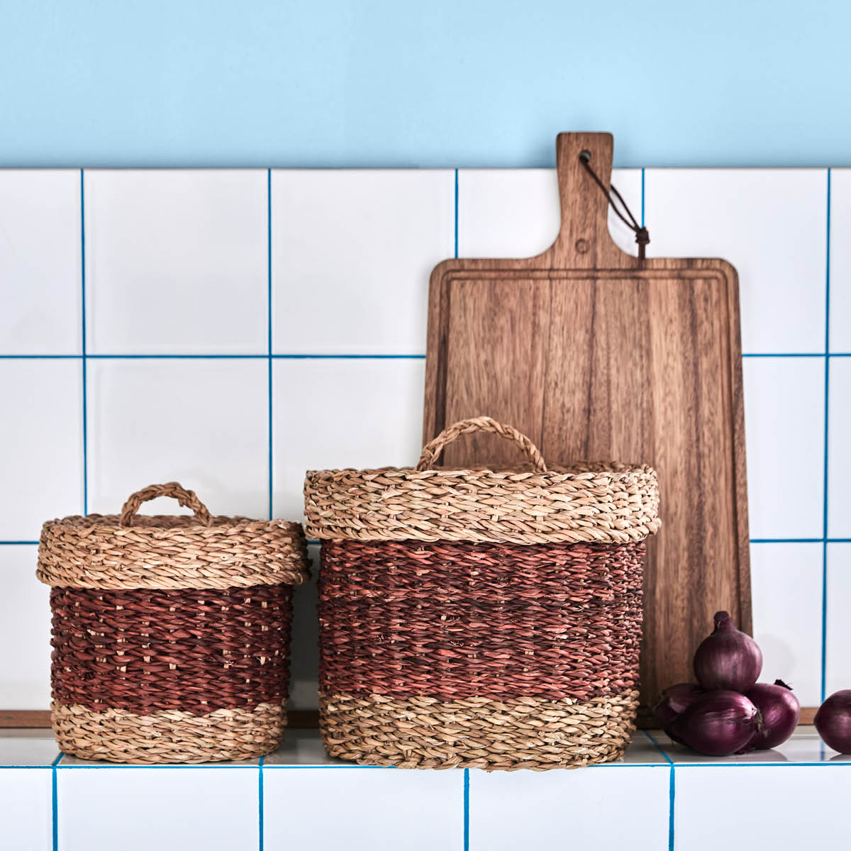 House Doctor Rangi förvaringskorgar 2 delar sjögräs