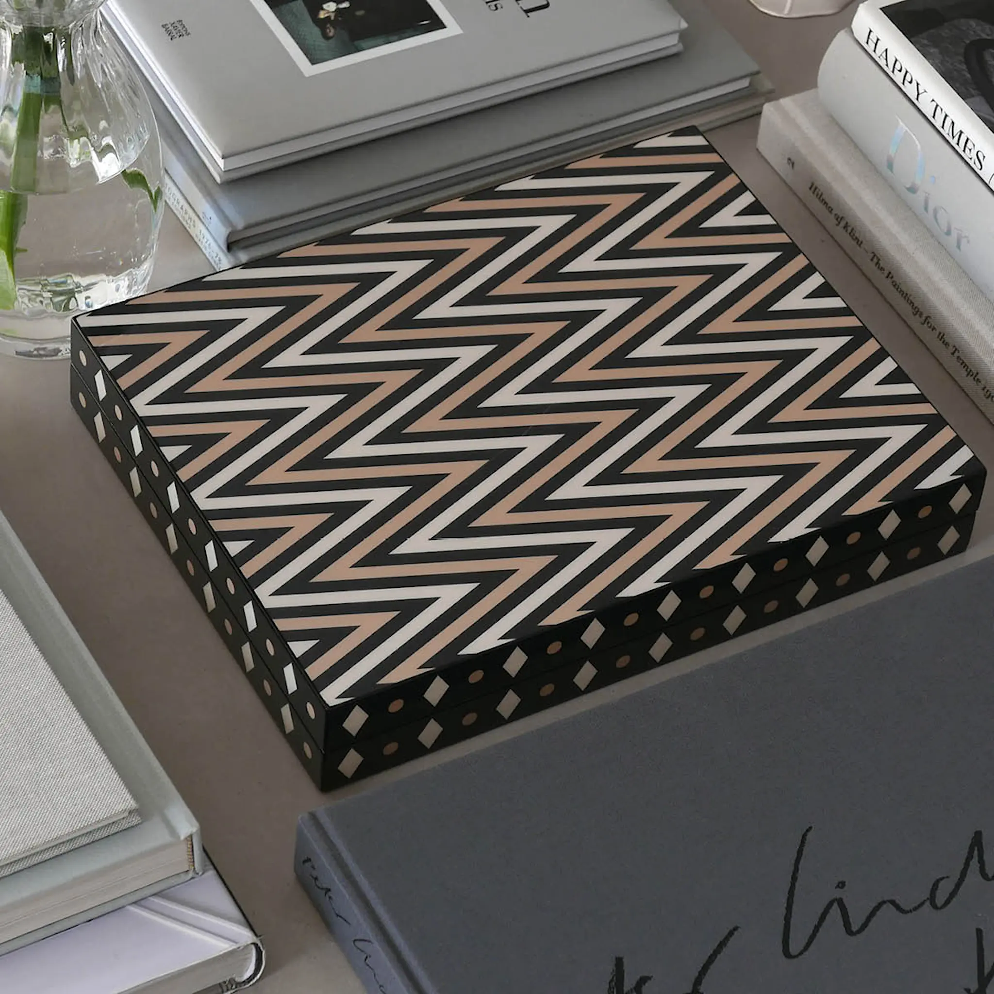 Printworks Lacquered Peli backgammon Musta