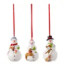 Nostalgic Ornaments snögubbar 3 delar vit
