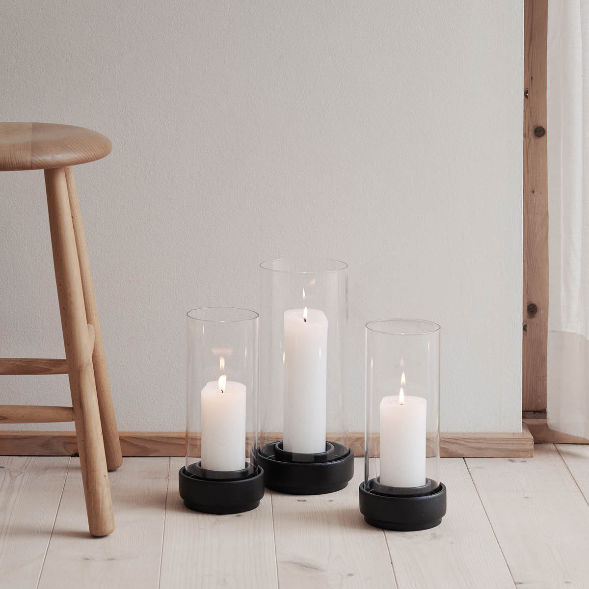 Stelton Hurricane Kynttilälyhty 24 cm Musta/Kirkas