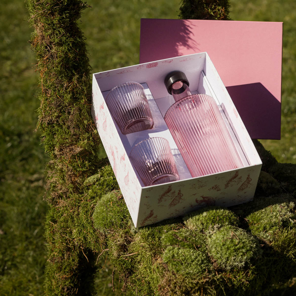 Paveau Ribbed Elegance gåvoset Pink 3 delar rosa