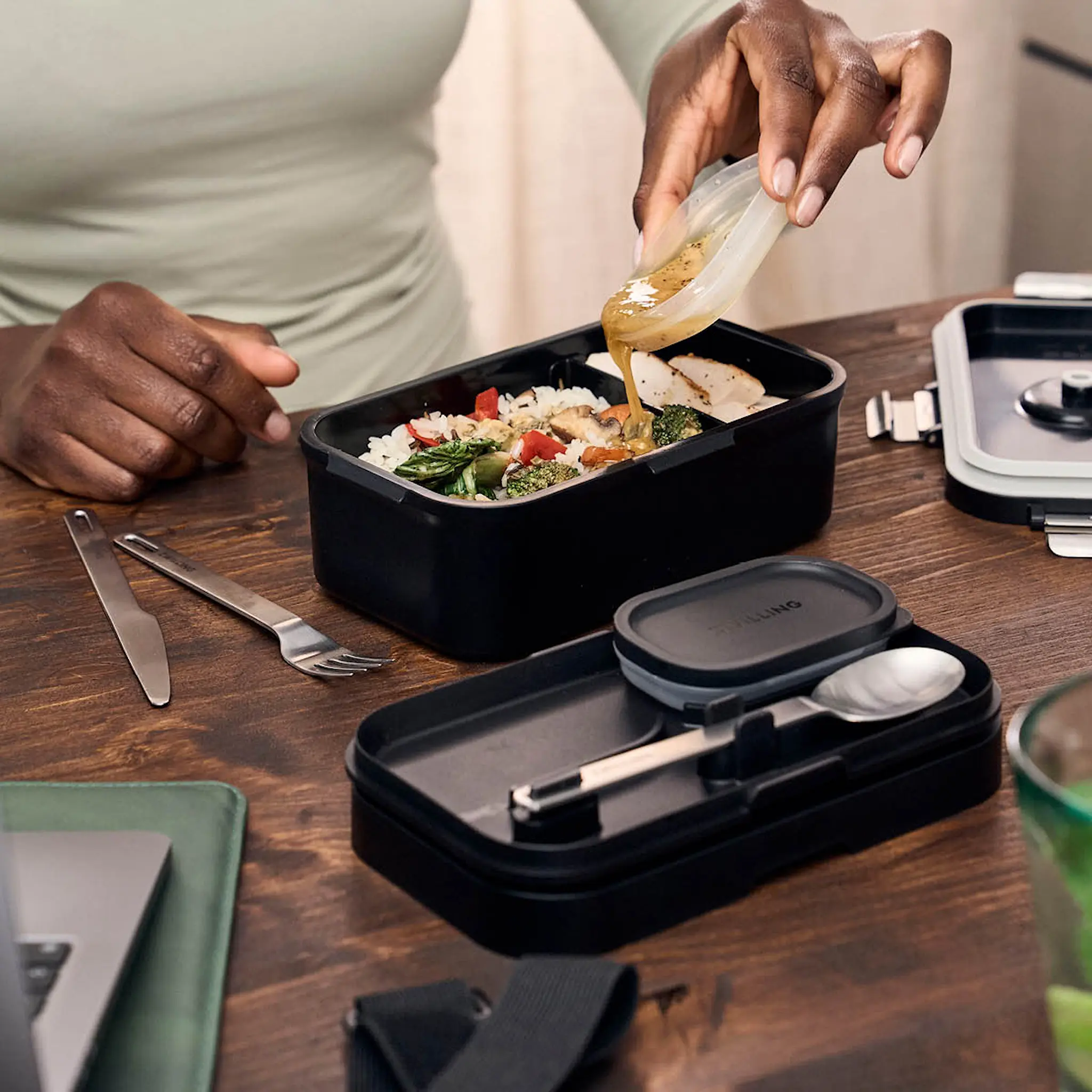 Zwilling Fresh & Save Bento matlåda 2 delar 20,7x12,3 cm svart