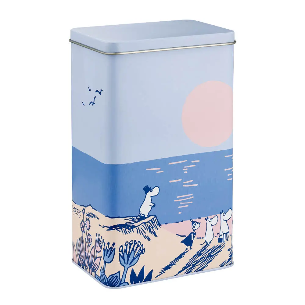 Muumi Peltipurkki Auringonlasku 12x8x20 cm Sininen