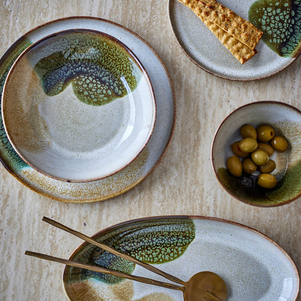 Bloomingville Jules frukostservis set 12 delar grön