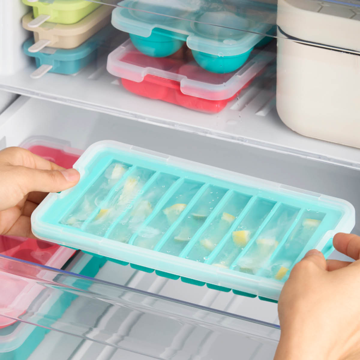 Lékué Jääpalamuotti kannella 9 puikkoa Turkoosi