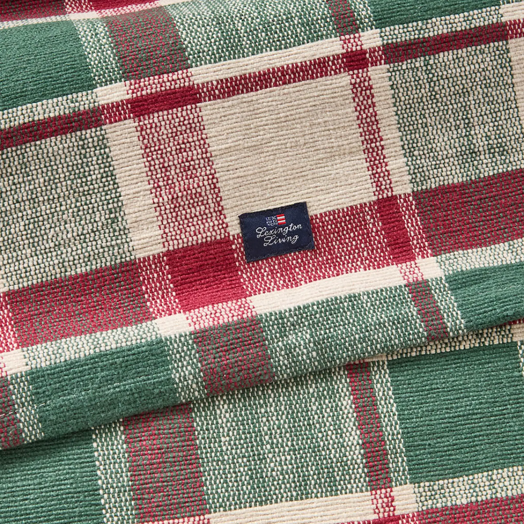 Lexington Rib Kaitaliina 50x150 cm Vihreä/Punainen/Beige