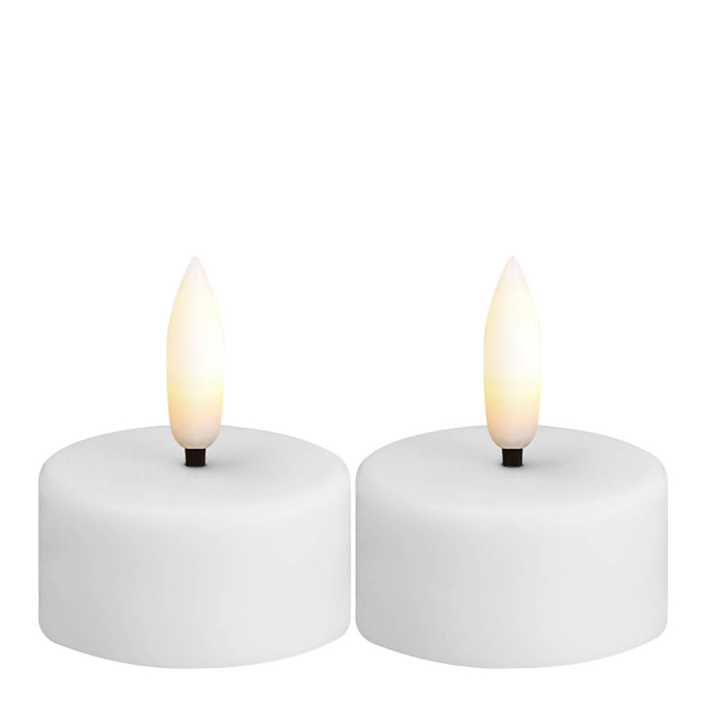 Moods & More Tealight Candle LED telys 2 stk 3,9x2 cm hvit