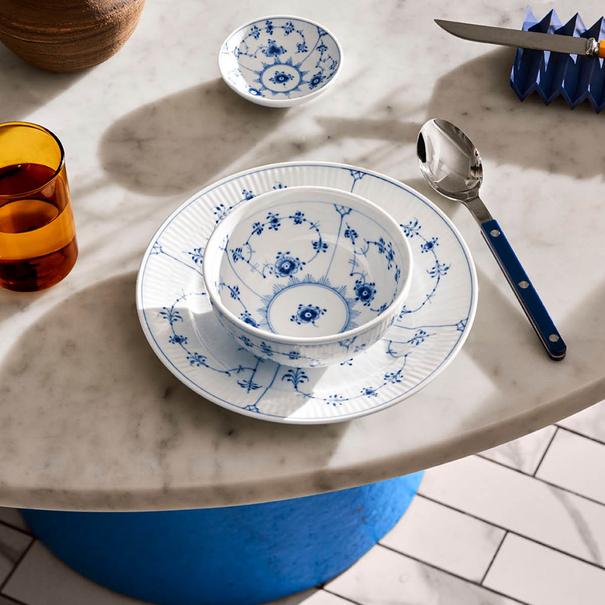 Royal Copenhagen Blue Fluted Plain tallrik flat 22 cm