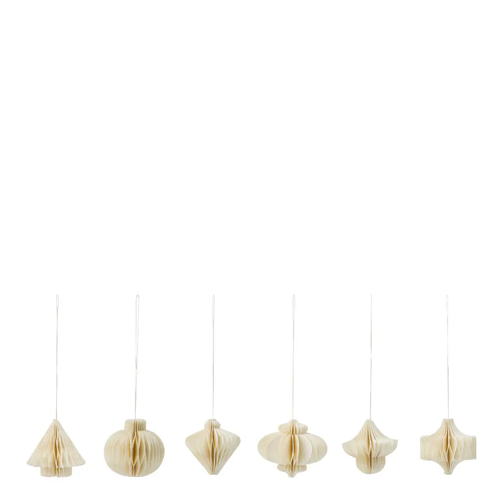 Comb Joulukuusenkoriste paperi 6 kpl Off White
