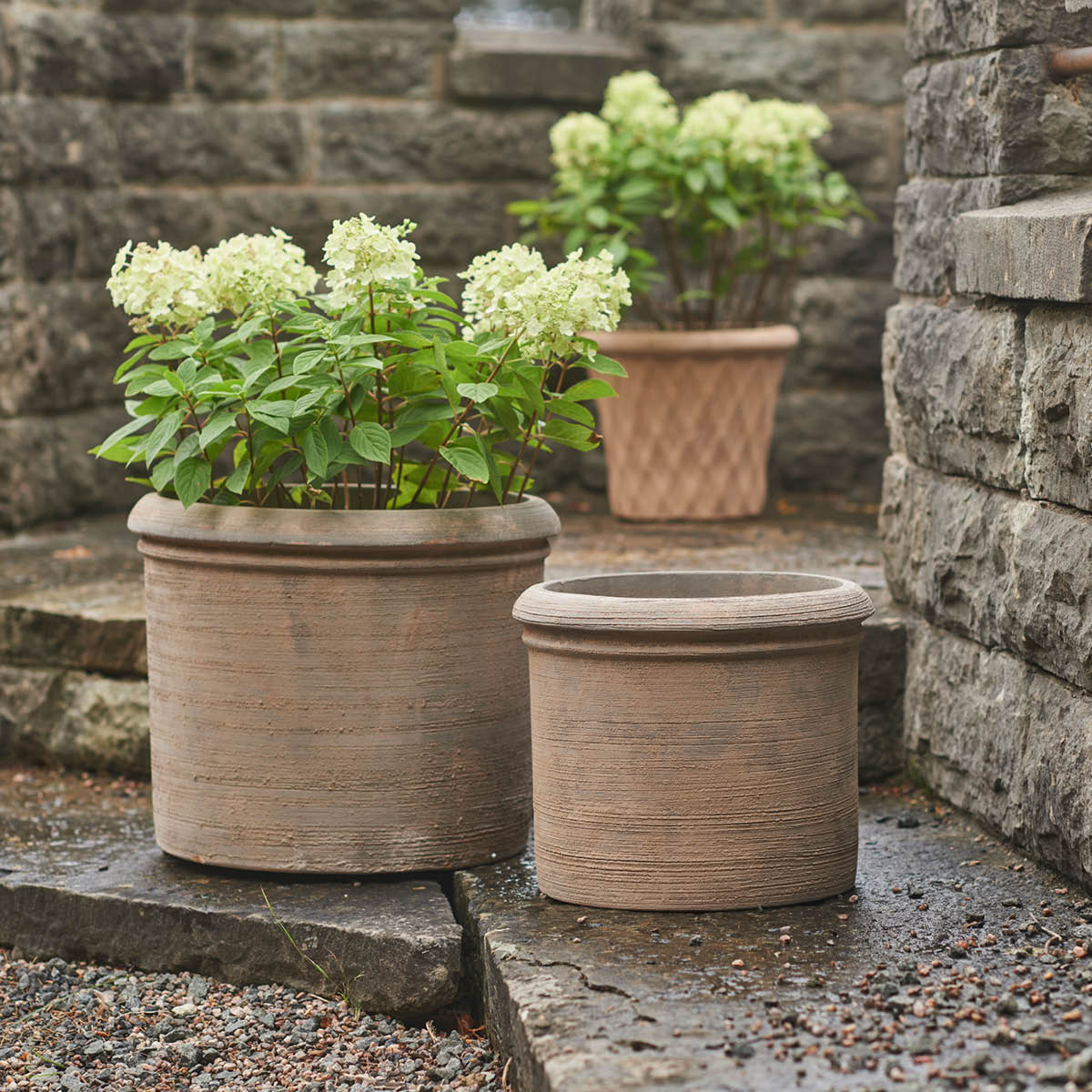 GUS Design Bari blomkruka 34/44 cm 2-pack terracotta choklad