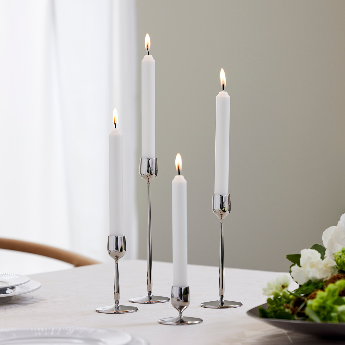 Gense Dorotea lysestake 7x12 cm blankt stål