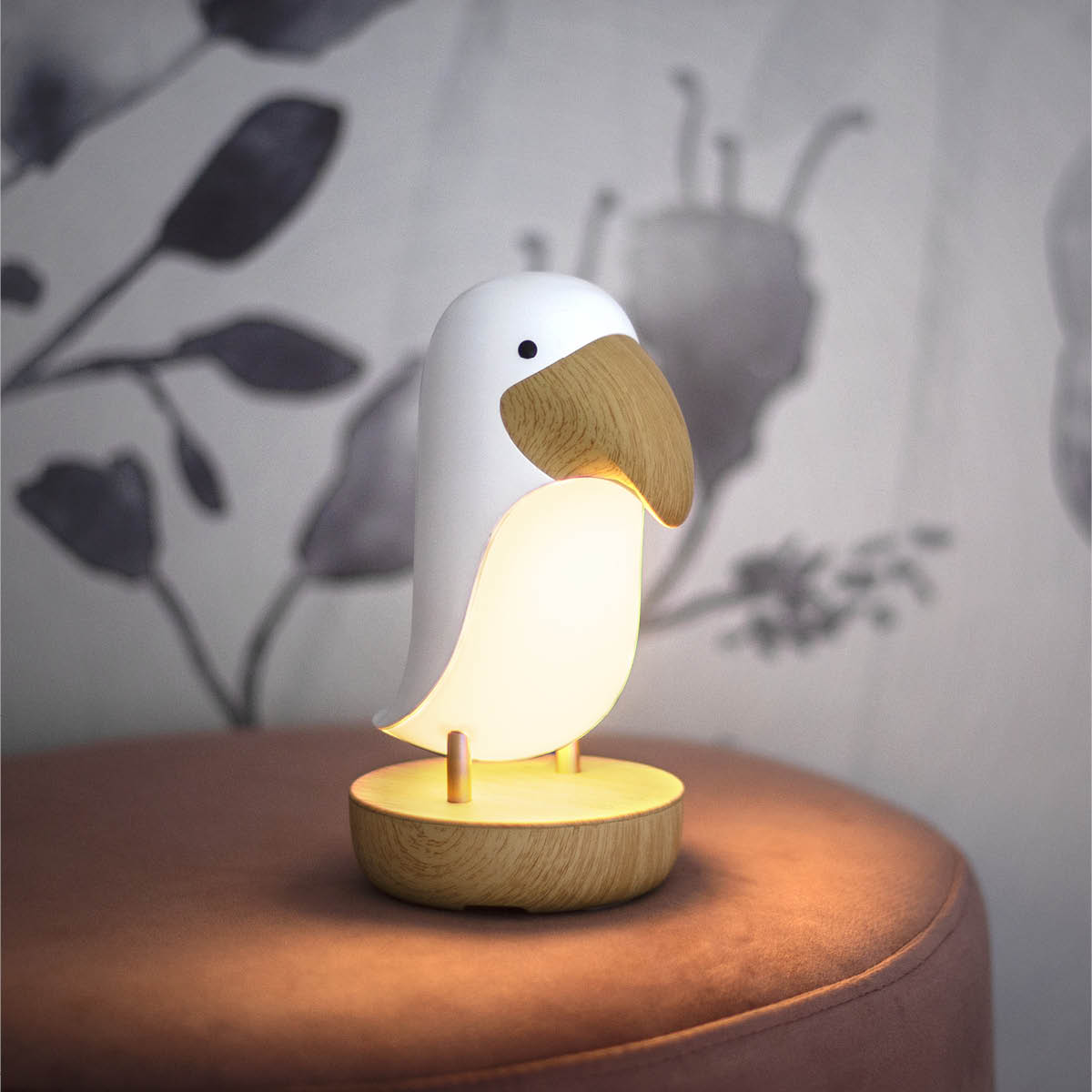 Star Trading Toucan Bird LED nattlampe 357-68 6,9x2,6 cm hvit