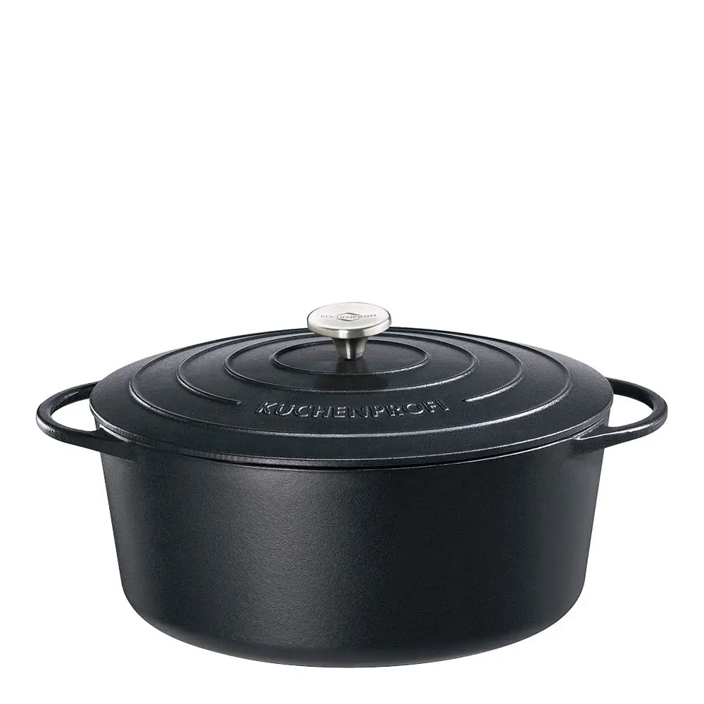 Provence støpejernsgryte oval 35 cm 8,9L svart