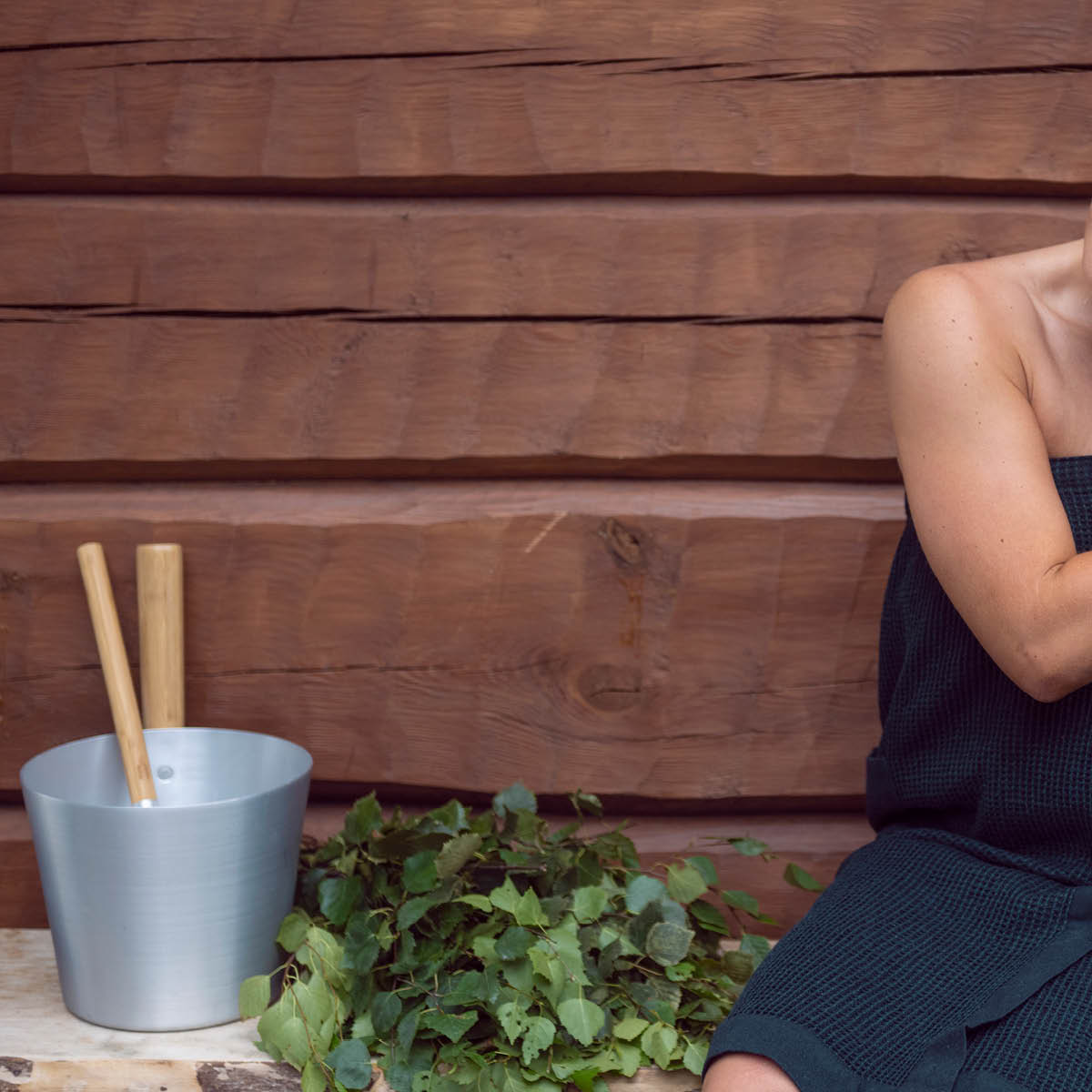 Rento Bastuskopa 43 cm stål/bambu