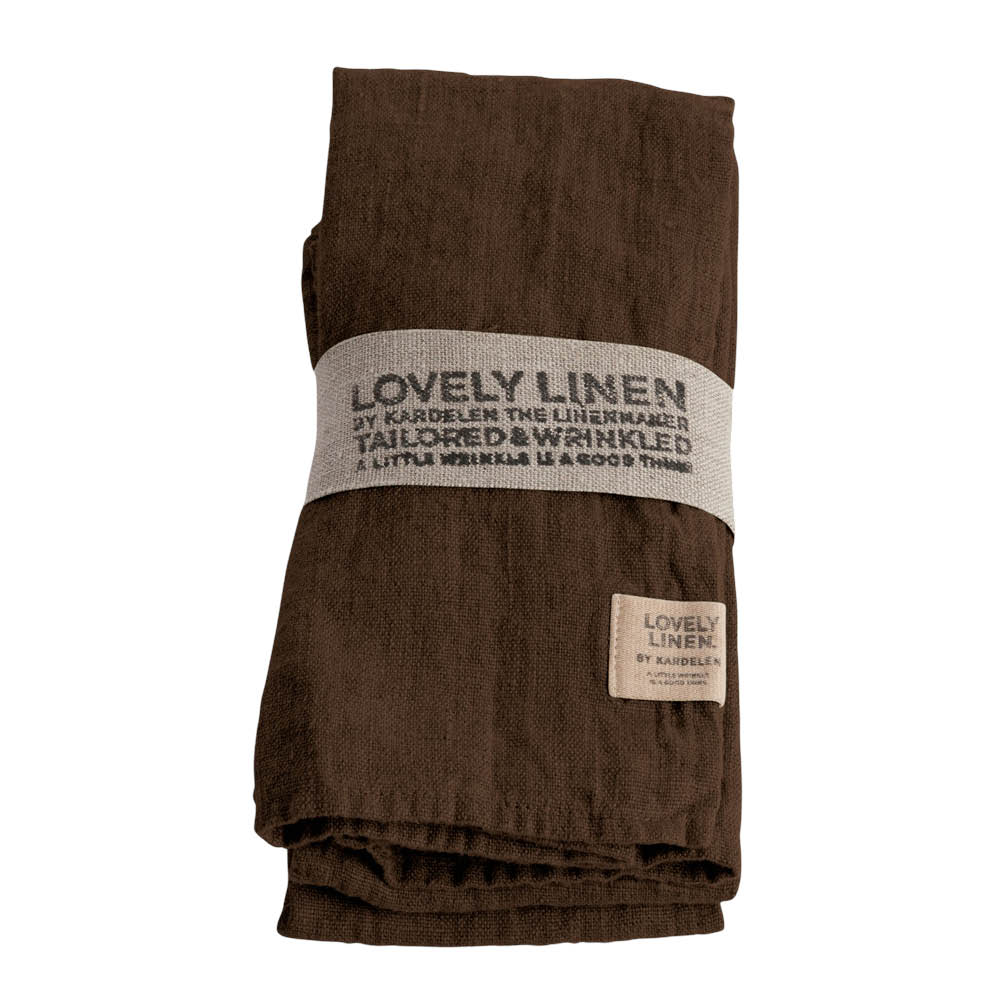 Lovley Linen Lovely serviett lin 45x45 cm 4 stk Chocolate