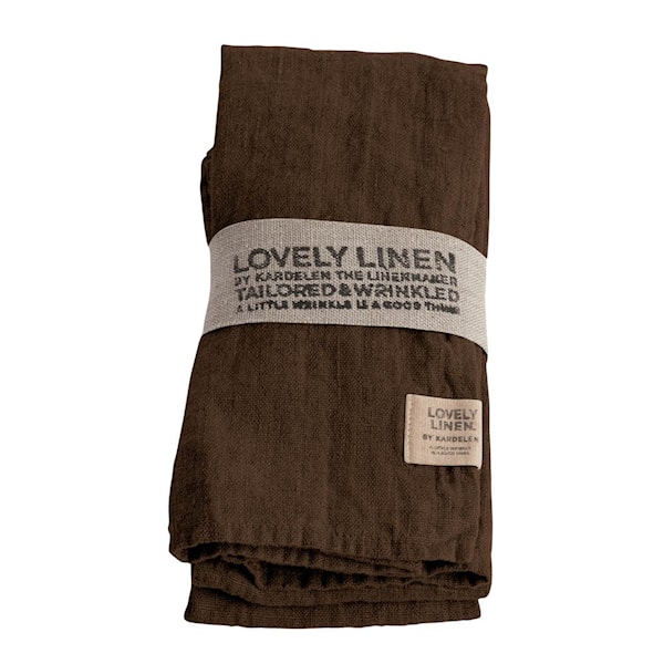 Lovely servett linne 45x45 cm 4-pack Chocolate