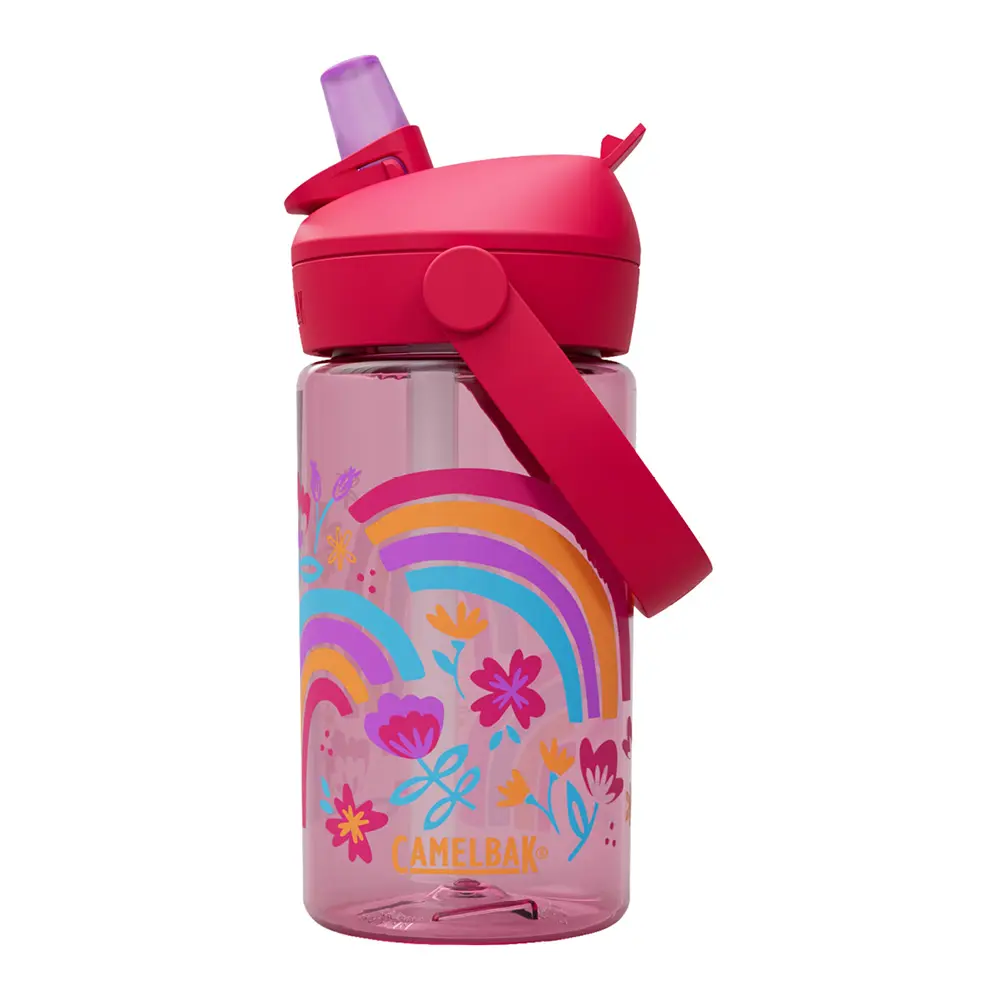 Thrive Flip Straw Kids Juomapullo 0,4L Rainbow Floral