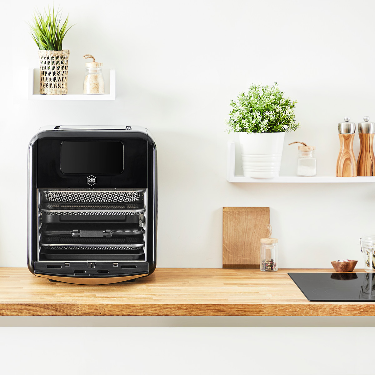 OBH Nordica Easy Fry Oven & Grill Airfryer 11 L 9-in-1 Musta