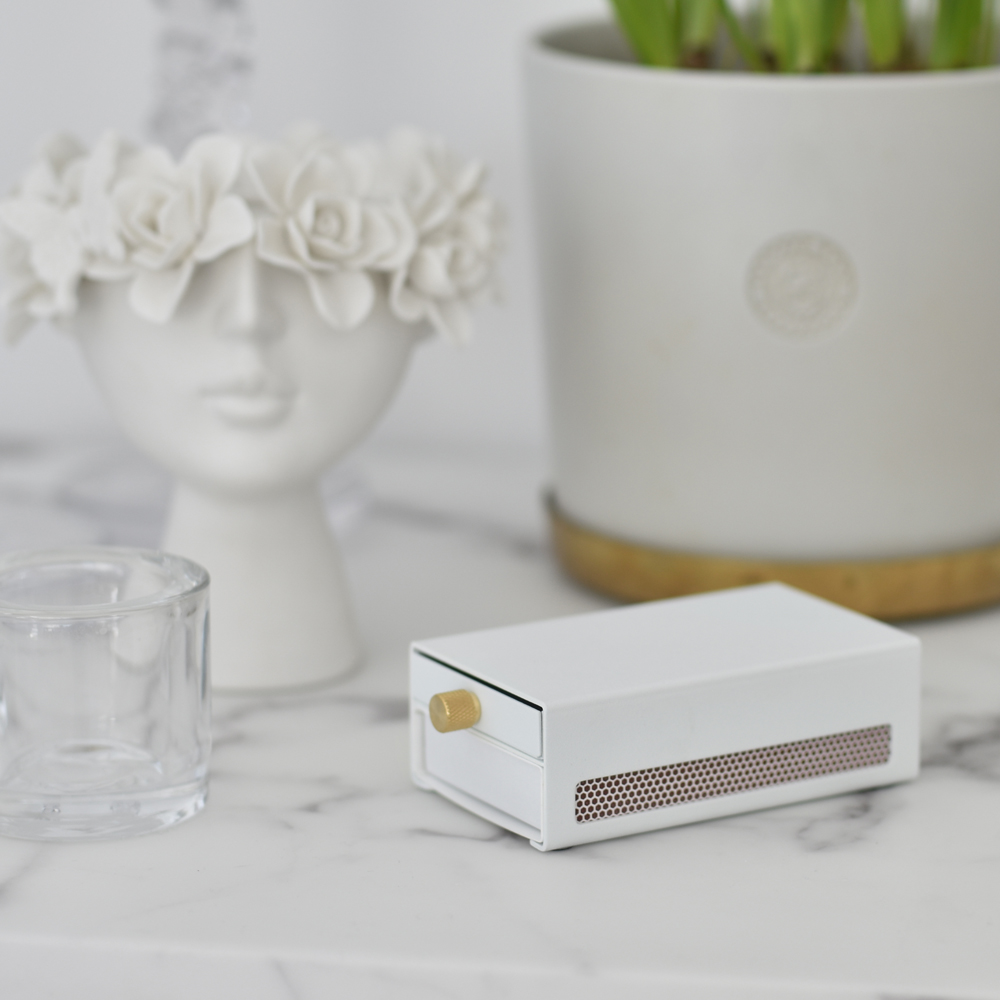 SOLSTICKAN Three Stars Tändsticksfodral Stor Vit