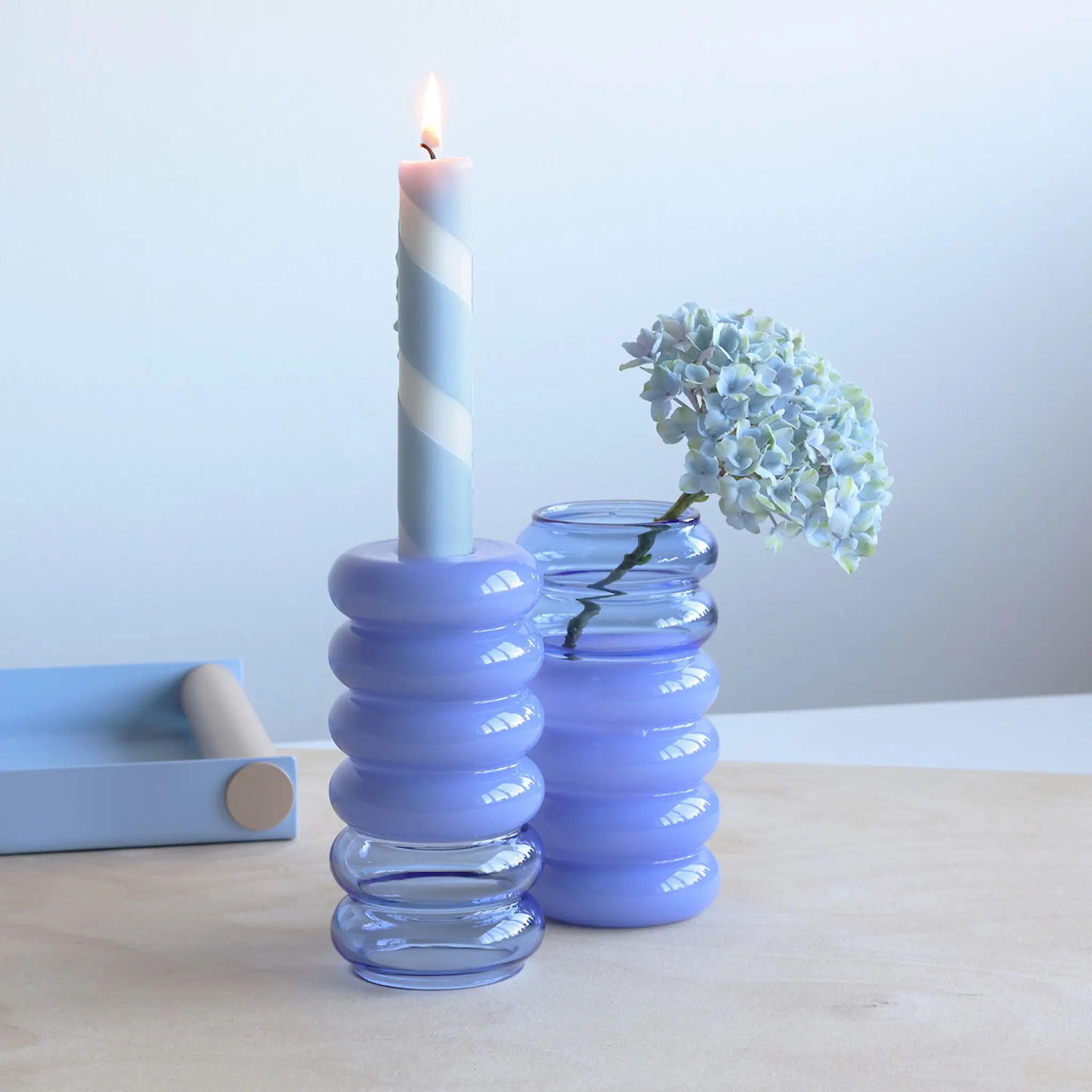 Design Letters Bubble Vas/Ljusstake 13,5 cm Blå