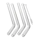 Future Sugrör böjda Glas 4-pack + Rengöringsborste Klar