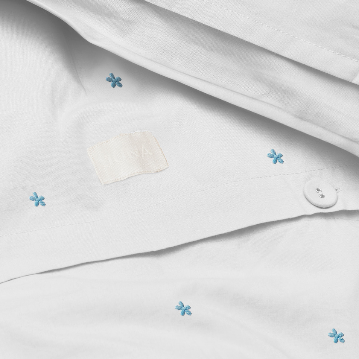 Juna Daisy Pussilakanasetti 150x210 cm Valkoinen/Vaaleansininen