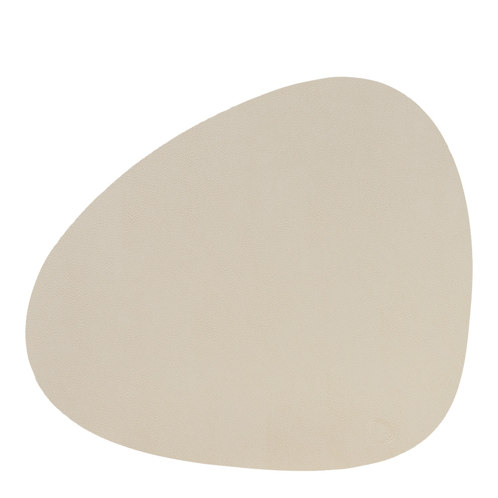 LIND DNA Leather Serene Curve Bordstablett L 37x44 cm Cream