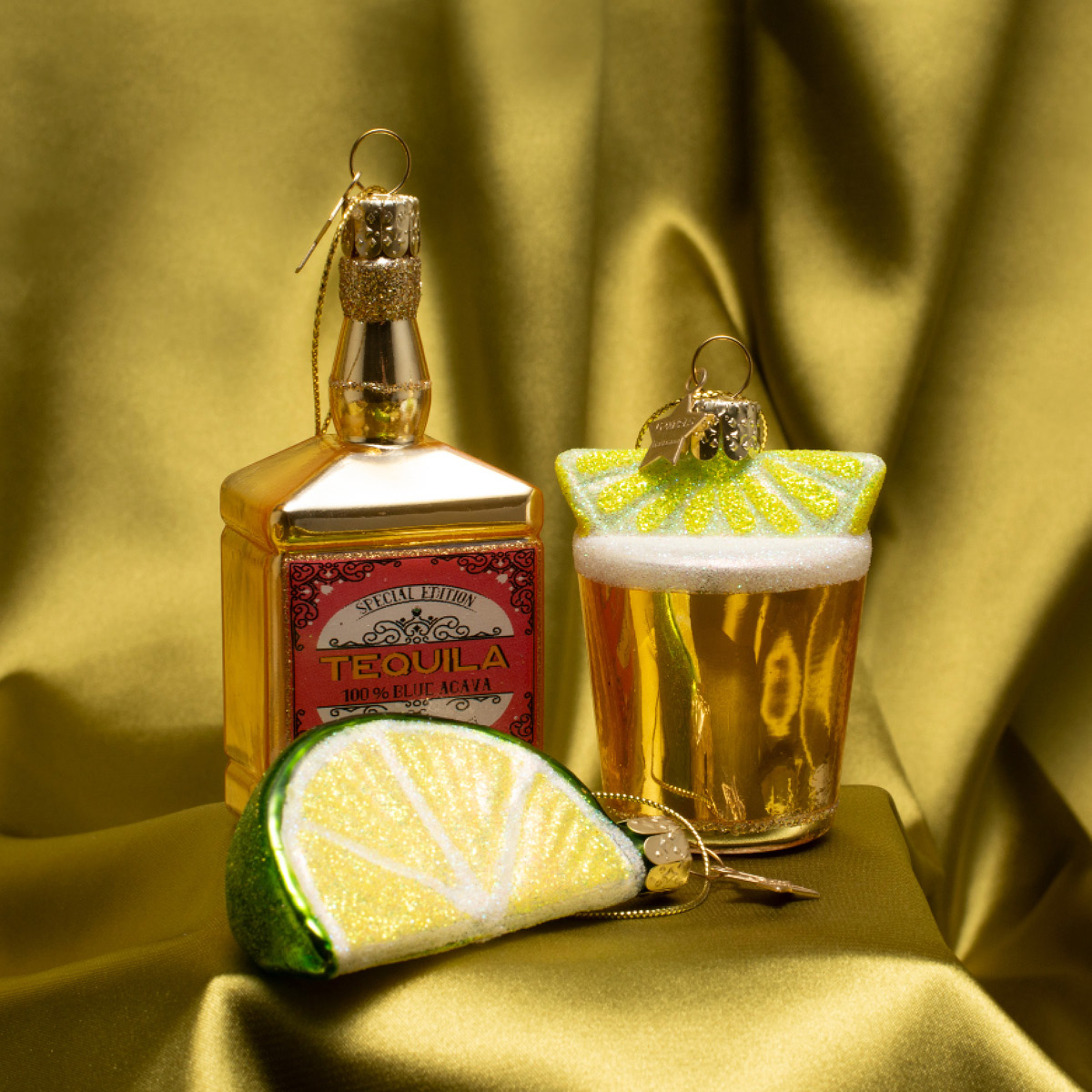 Vondels CocktailClub julhänge i glas 6 cm Limeskiva grön