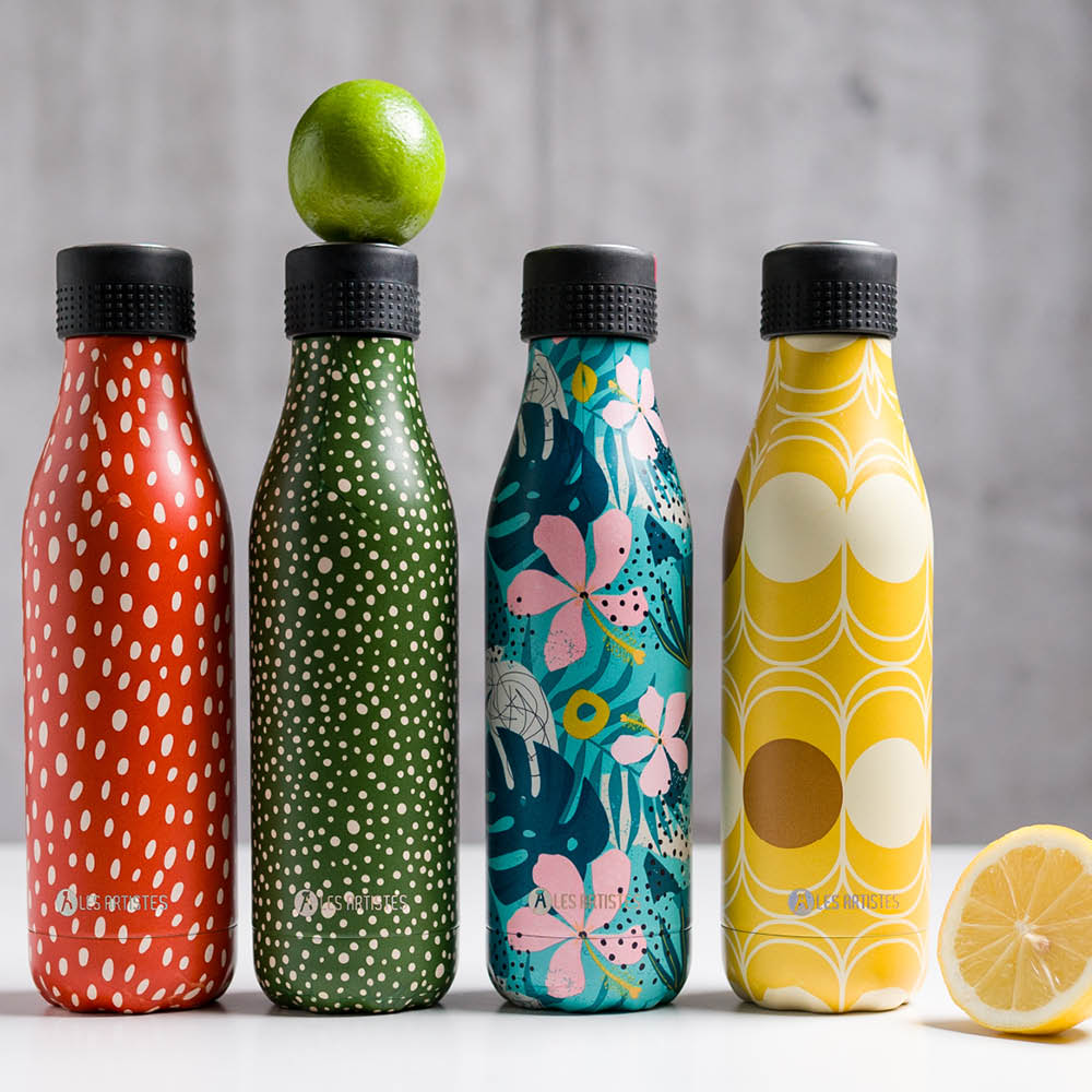 Les Artistes Bottle Up Design termoflaske 0,5L oransje/hvit