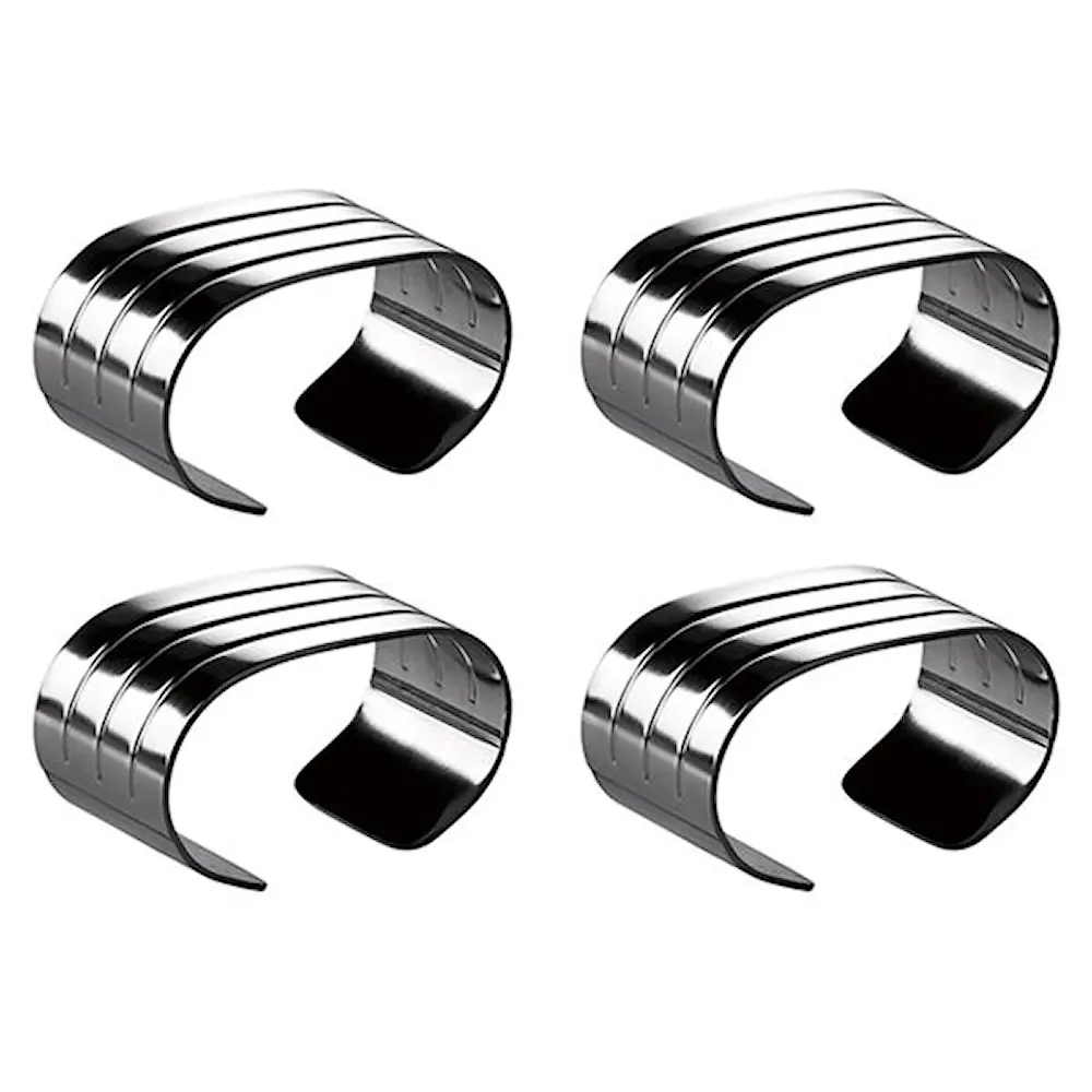 Groovy stentøy serviettring 4 stk blank