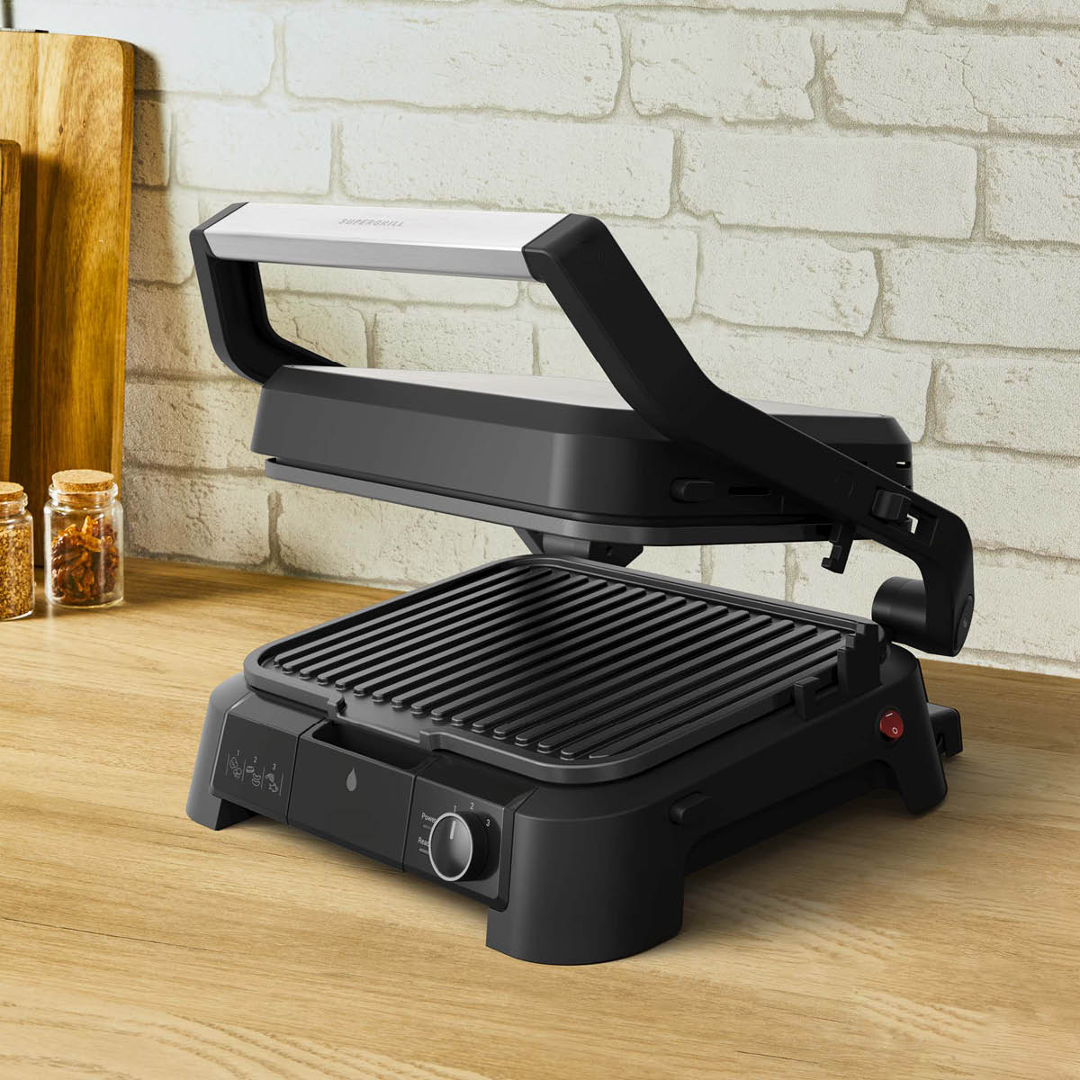 OBH Nordica SuperGrill grilli 3-in-1 2000W ruostumaton teräs