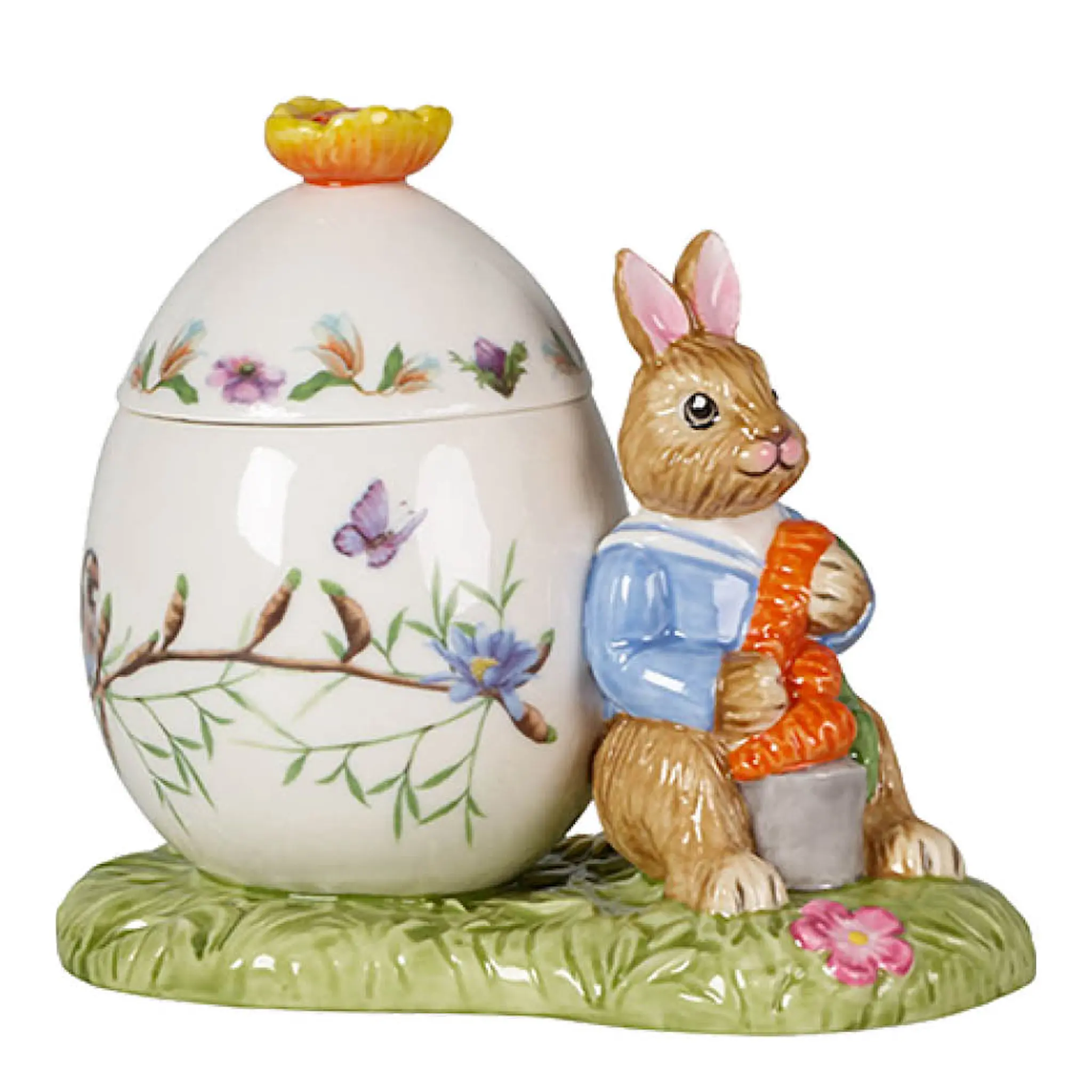 Villeroy & Boch Bunny Tales Max påskägg rund burk 11x7 cm 9 cl grön/orange