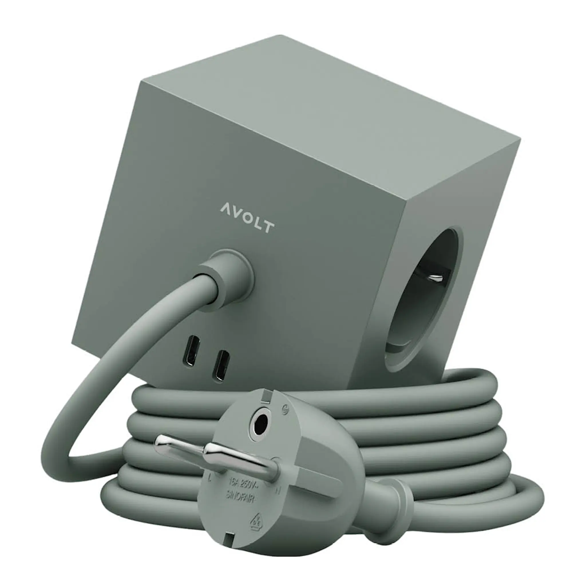 Avolt Square 1 USB-C Jatkojohto 1,8 m Oak Green