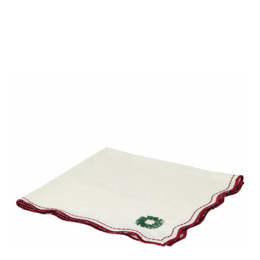 Holmen Elina servett 45x45 cm vit med broderi