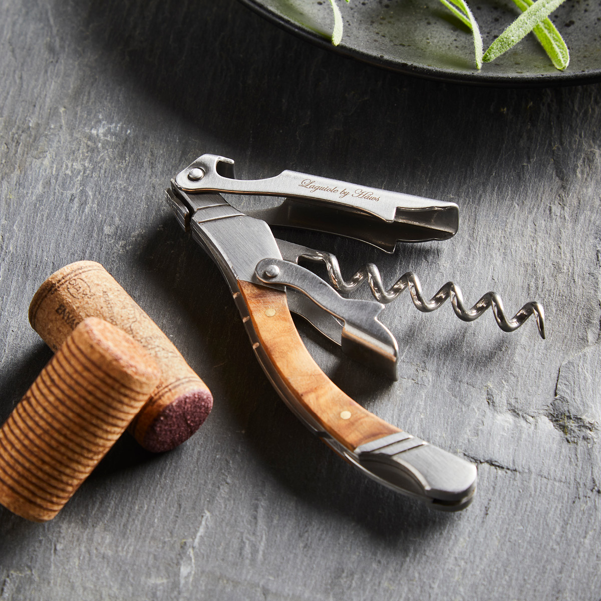 Laguiole by Hâws Flaskeåpner 17 cm rustfritt stål oliventre