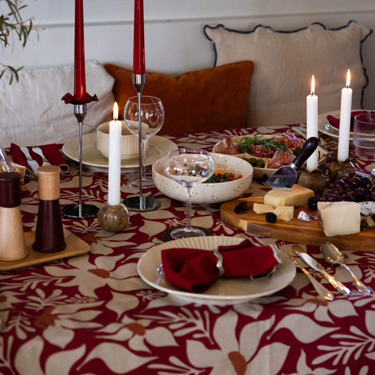 Sagaform Edith servietter 45x45 cm 2 stk burgunder