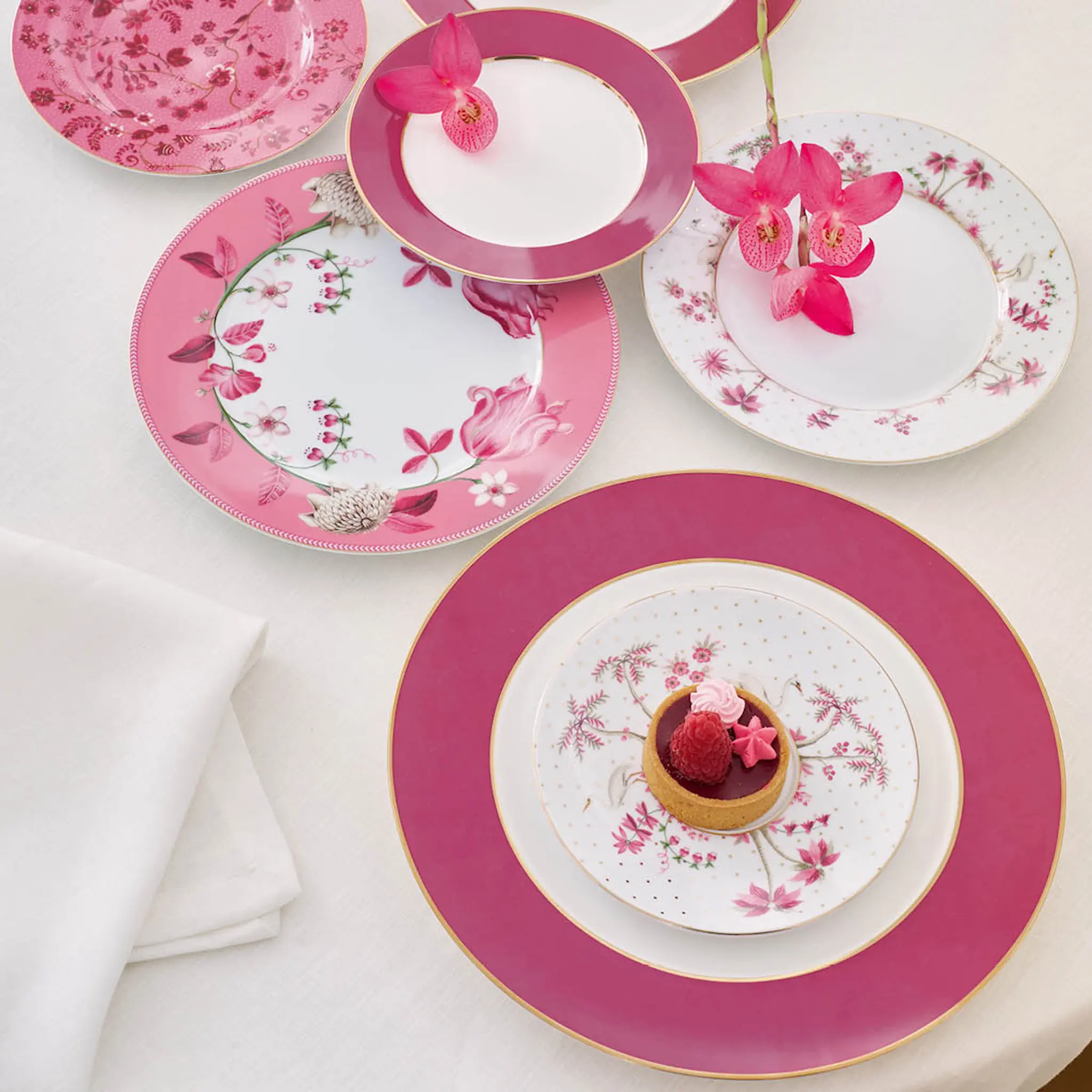 Pip Studio Jolie Tulip Lautanen 23 cm Vaaleanpunainen