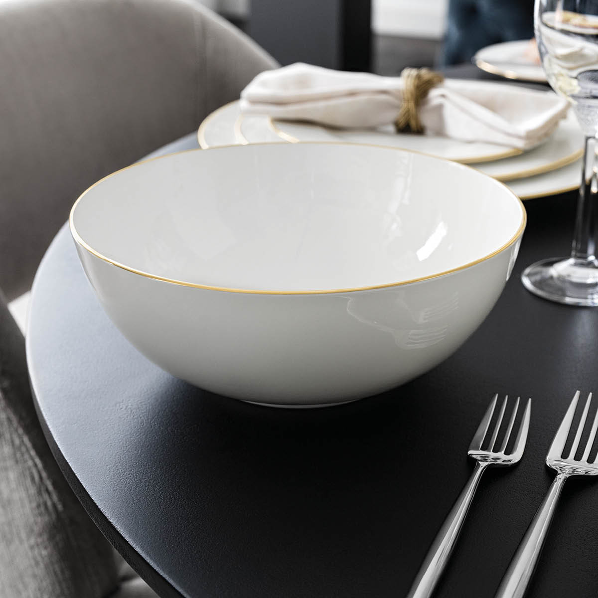 Villeroy & Boch Anmut Gold salladskål 23 cm vit/guld