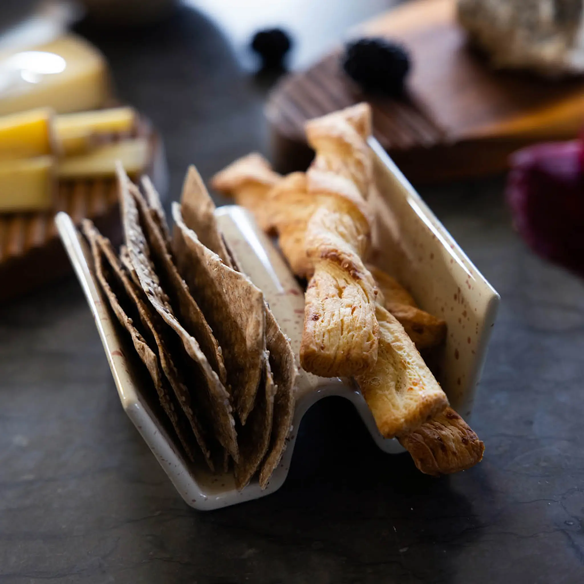 Sagaform Ditte tacoställ 2-pack beige/vinröd